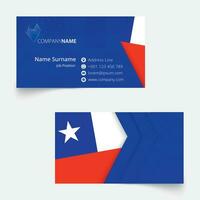 Chile Flag Business Card, standard size 90x50 mm business card template. vector