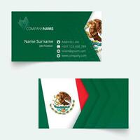 Mexico Flag Business Card, standard size 90x50 mm business card template. vector