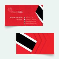 Trinidad and Tobago Flag Business Card, standard size 90x50 mm business card template. vector