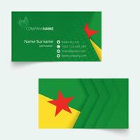 French Guiana Flag Business Card, standard size 90x50 mm business card template. vector