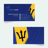 Barbados Flag Business Card, standard size 90x50 mm business card template. vector