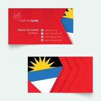 Antigua and Barbuda Flag Business Card, standard size 90x50 mm business card template. vector