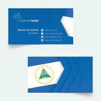 Nicaragua Flag Business Card, standard size 90x50 mm business card template. vector