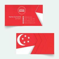 Singapore Flag Business Card, standard size 90x50 mm business card template. vector