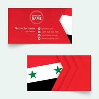 Syria Flag Business Card, standard size 90x50 mm business card template. vector