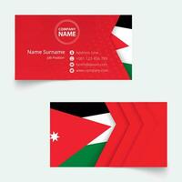 Jordan Flag Business Card, standard size 90x50 mm business card template. vector