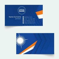 Marshall Islands Flag Business Card, standard size 90x50 mm business card template. vector