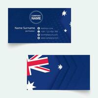 Australia Flag Business Card, standard size 90x50 mm business card template. vector