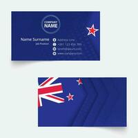 New Zealand Flag Business Card, standard size 90x50 mm business card template. vector