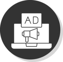 diseño de icono de vector de publicidad en línea