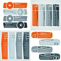 Set of four step by step infographic design template vector