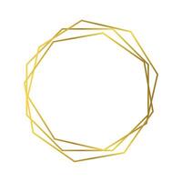 Gold geometric polygonal frame vector