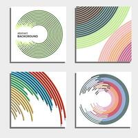 Set of four beautiful abstract backgrounds. Abstract flash light circles. Vector illustration.