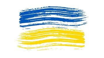 Ukrainian national flag in grunge style vector