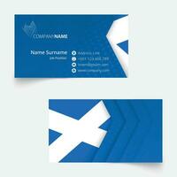 Scotland Flag Business Card, standard size 90x50 mm business card template. vector