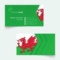 Wales Flag Business Card, standard size 90x50 mm business card template. vector