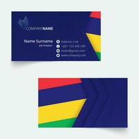 Mauritius Flag Business Card, standard size 90x50 mm business card template. vector