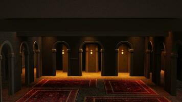 3d mesquita dentro animação video
