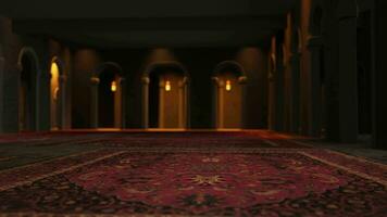 3d moschea dentro animazione video