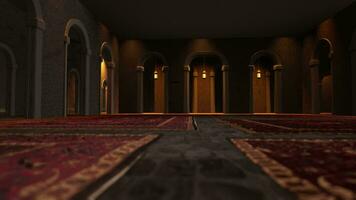 3d mosquée à l'intérieur animation video