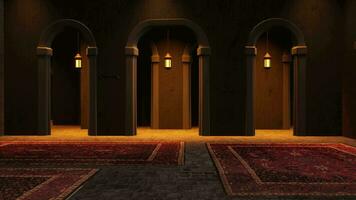 3d mosquée à l'intérieur animation video