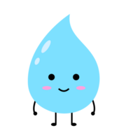 cute water drop character icon png