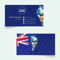 Falkland Islands Flag Business Card, standard size 90x50 mm business card template. vector