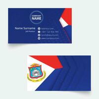 Sint Maarten Flag Business Card, standard size 90x50 mm business card template. vector