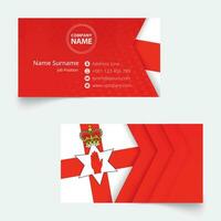 Northern Ireland Flag Business Card, standard size 90x50 mm business card template. vector