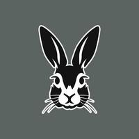 Rabbit Head in Graceful Silhouette Form vector