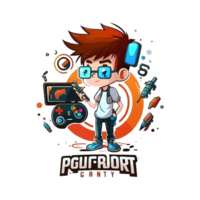 Gaming mascot logo free png, Ai Generative png