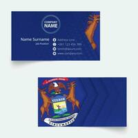 Michigan Flag Business Card, standard size 90x50 mm business card template. vector