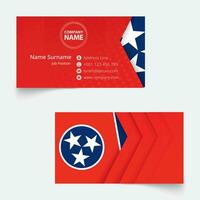 Tennessee Flag Business Card, standard size 90x50 mm business card template. vector