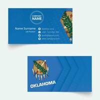 Oklahoma Flag Business Card, standard size 90x50 mm business card template. vector