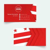 District of Columbia Flag Business Card, standard size 90x50 mm business card template. vector