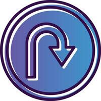 U Turn Vector Icon Design