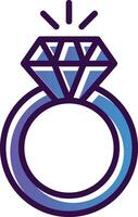 diseño de icono de vector de anillo de diamante