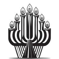 Vintage menorah hand drawn sketch Vector illustration Religion