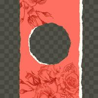 Trendy easy editable template for social media post in torn paper style. Roses flower theme Creative design background for individual and corporate web promotion, blogs vector