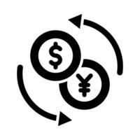 Currency Exchange Vector Glyph Icon For Personal And Commercial Use.