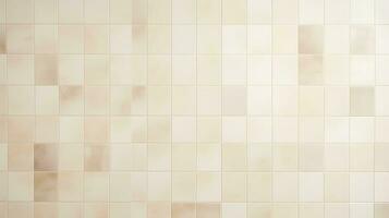 Cream light ceramic wall chequered and floor tiles mosaic background. AI Generated photo
