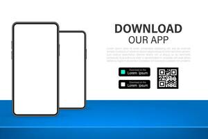 Download pages. Mobile app application. Business concept. Hand touch screen smartphone icon. vector