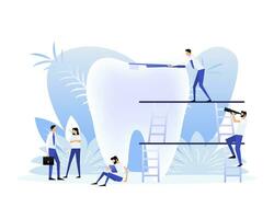 Vector flat dentist doctor illustration. Isometric vector illustration. Cartoon vector illustration