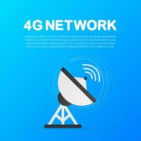 Flat icon with 4g for web design. Modern technologies. Vector illustration.