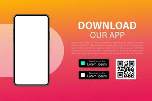 Download pages. Mobile app application. Business concept. Hand touch screen smartphone icon. vector