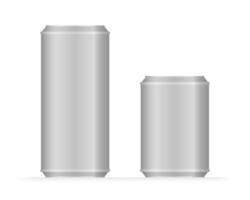 aluminio latas con agua gotas. metálico latas para cerveza, soda. vector Bosquejo, blanco con Copiar espacio