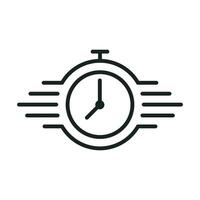 Fast Clock Timer Icon, Quick Time, Fast Delivery Timer Vector, Time Out Sign, Countdown, Fast Service Sign, Clock Speedy Flat, Deadline Concept, Stopwatch In Motion Symbol vector