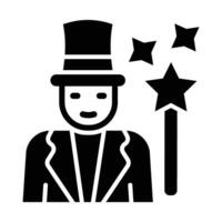 Magician Vector Glyph Icon For Personal And Commercial Use.