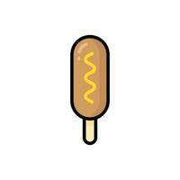 Simple Corndog lineal color icon. The icon can be used for websites, print templates, presentation templates, illustrations, etc vector