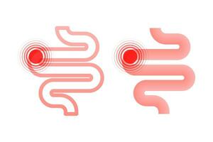 Colitis. Stomach. Abdominal, bloating. Health care. Vector illustration.